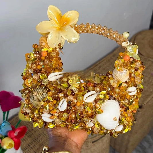 Beaded Shell Handmade Handbag Underarm Bag