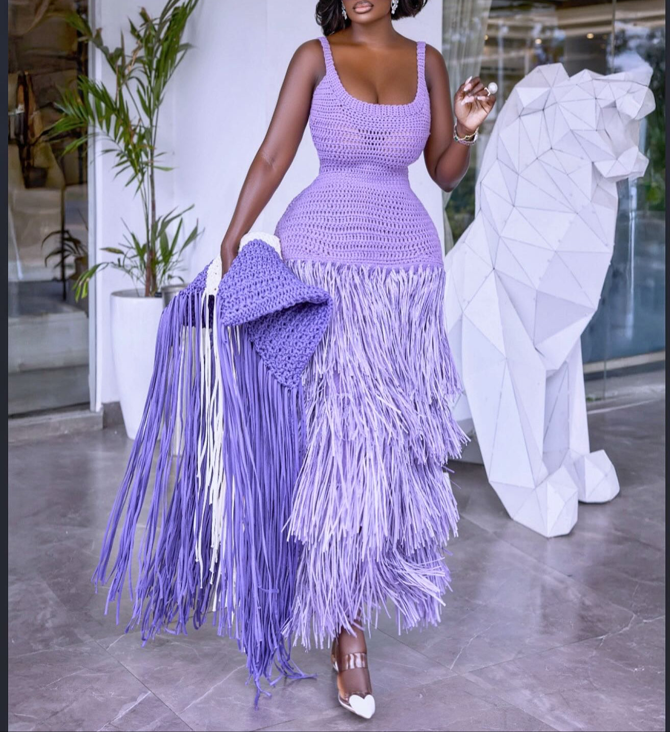 Knit Tassel Tote