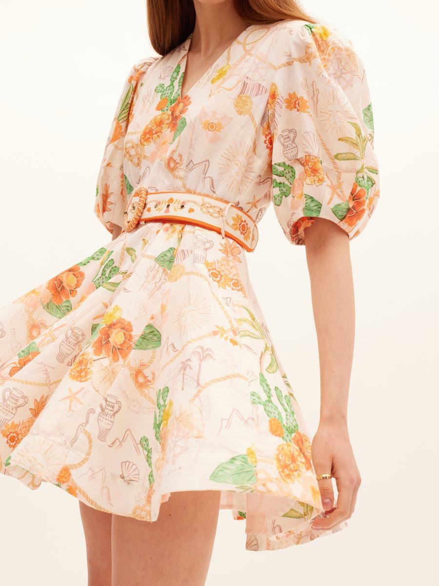 Short Puff Sleeves Mini Dress