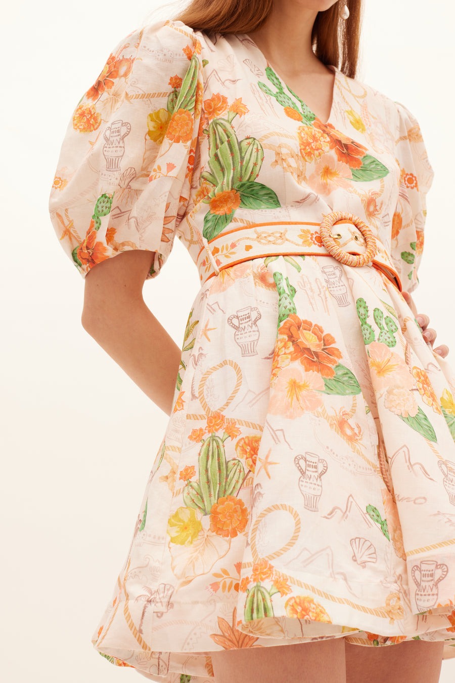 Short Puff Sleeves Mini Dress