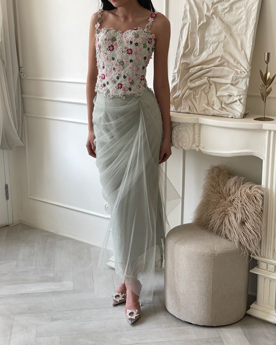 Azura Top Flower With Aurora Skirt