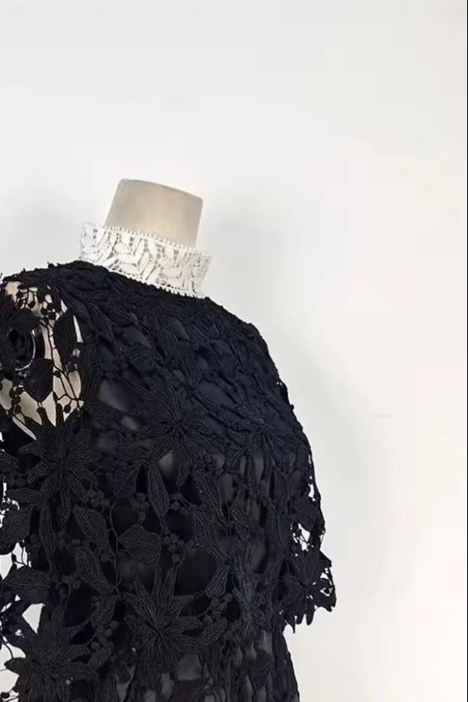 Black Lace Midi Dress