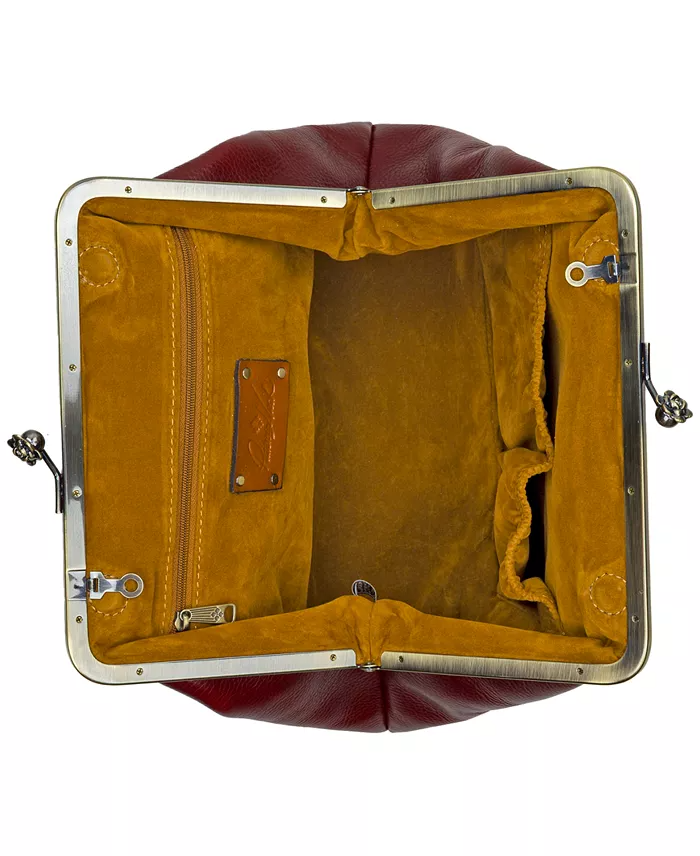 (⏰Last Day Promotion $10 OFF)-Classic Kiss-lock Closure Adorned Leather Bag