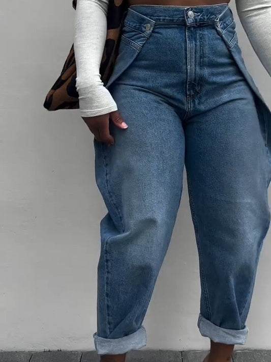 Round Wide-Leg Jeans