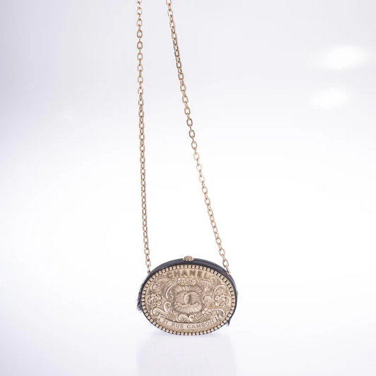 (⏰Last Day Promotion $14 OFF)-Dallas Black Leather & Pony-hair Belt Buckle Minaudière Palladium Hardware