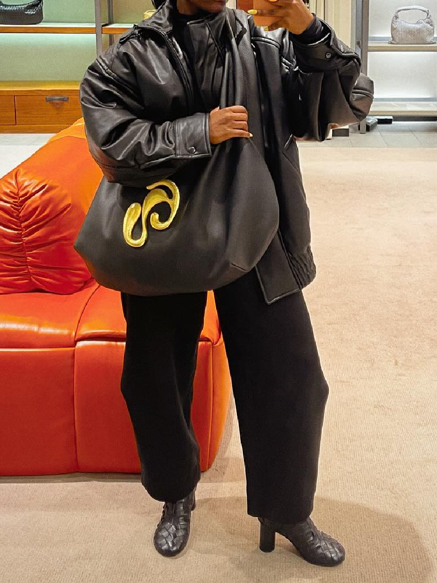 (⏰Last Day Promotion $14 OFF)Chic Metal Black Bag