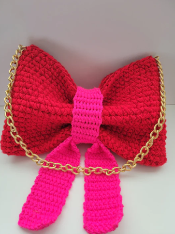 Cute Knit Bow Handbag