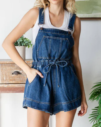 Adorable Open Back Denim Jumpsuit