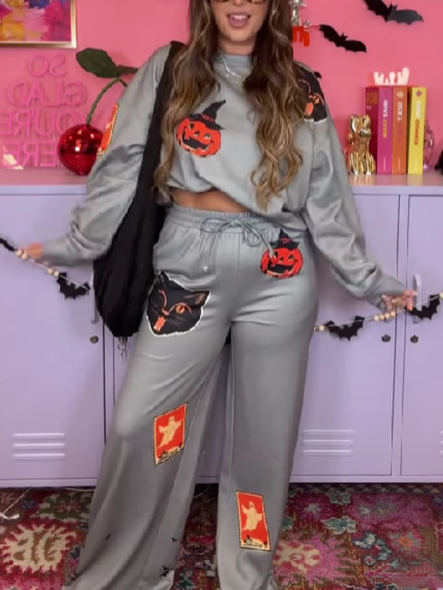 Halloween Pattern Pants Suit