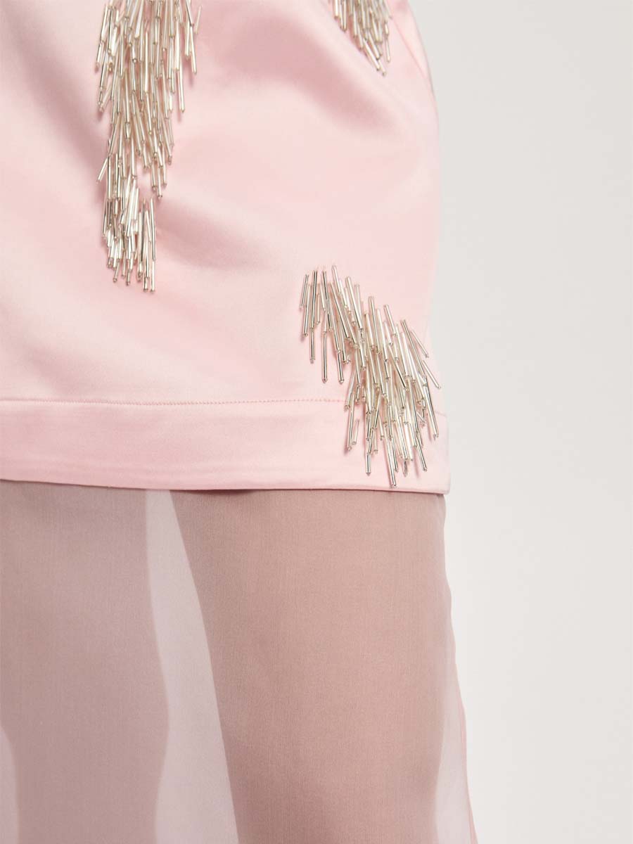 Beaded Fringe Embellished Skirt