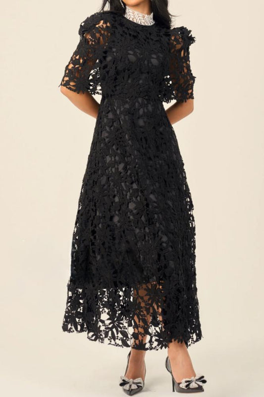 Black Lace Midi Dress
