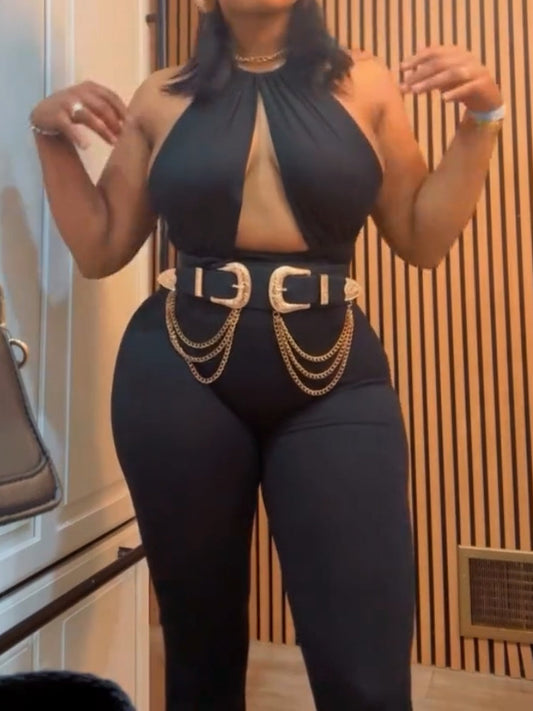 Straps Cutout BodyStocking Jumpsuit
