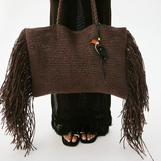 Fringed Straw Bag