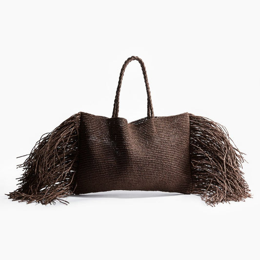 Fringed Straw Bag