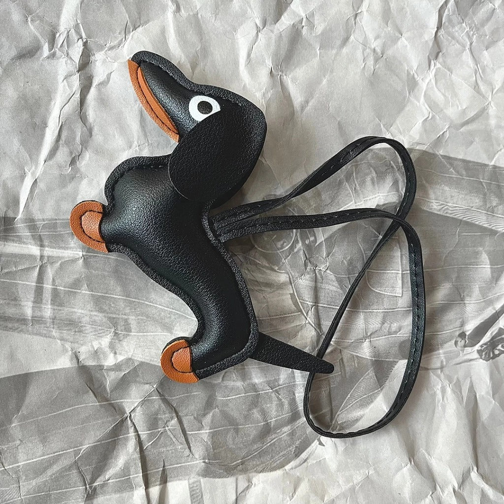 PUPPY Charm Bag Accessory with Sausage-shaped Keychain