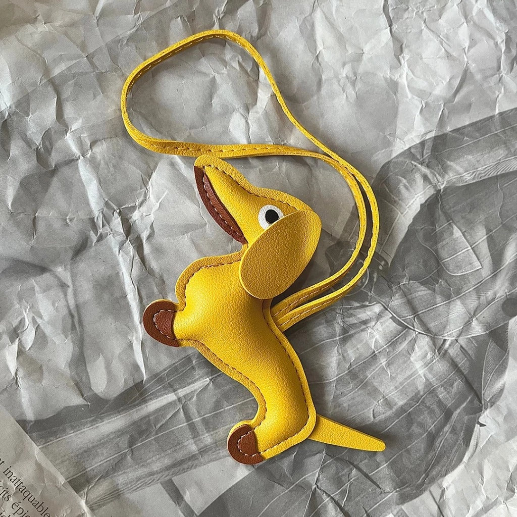 PUPPY Charm Bag Accessory with Sausage-shaped Keychain