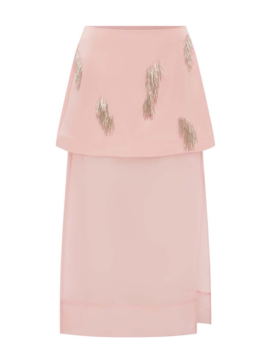 Beaded Fringe Embellished Skirt