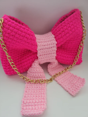 Cute Knit Bow Handbag